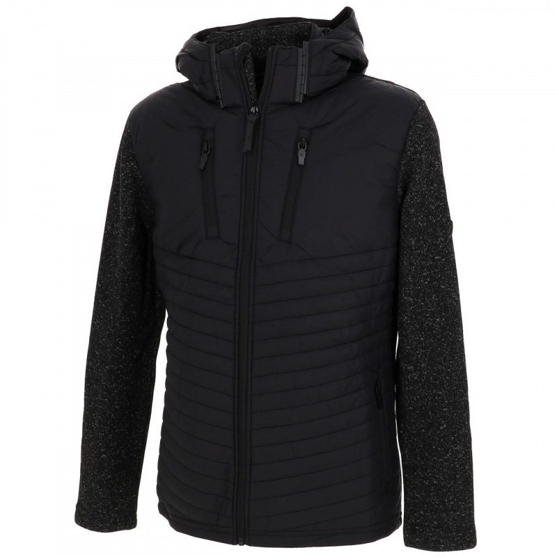 Veste hybride bi-matière polaire boulk noir homme - Aulp