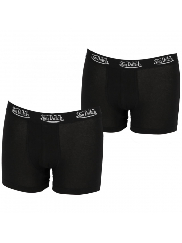 Pack 2 boxers uni noir homme - Von Dutch