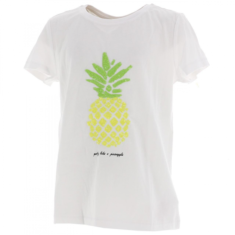 T-shirt ananas blanc fille - Only