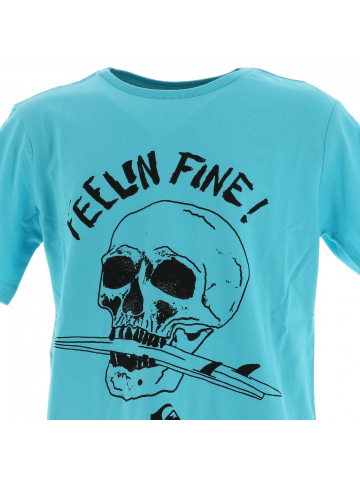 T-shirt skull board bleu ciel garçon - Quiksilver