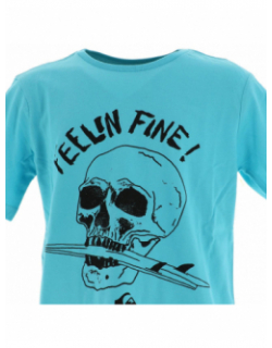 T-shirt skull board bleu ciel garçon - Quiksilver