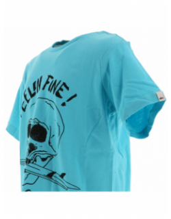T-shirt skull board bleu ciel garçon - Quiksilver