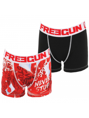 Pack 2 boxers world cup rouge/blanc/noir garçon - Freegun