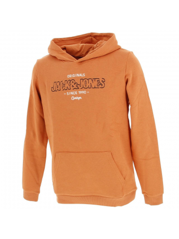 Sweat à capuche surface orange garçon - Jack & Jones