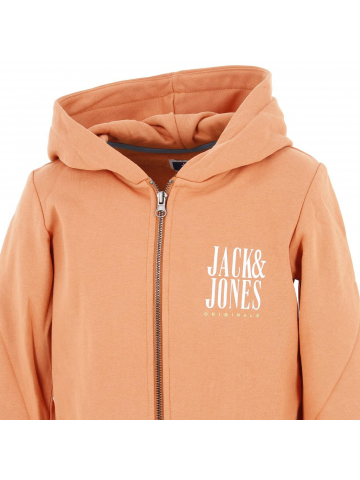 Sweat à capuche zippé collage orange garçon - Jack & Jones