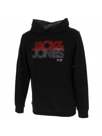 Sweat à capuche power logo noir garçon - Jack & Jones