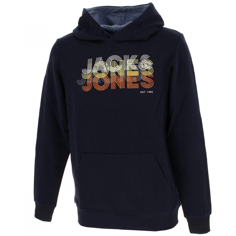 Sweat à capuche power logo bleu garçon - Jack & Jones