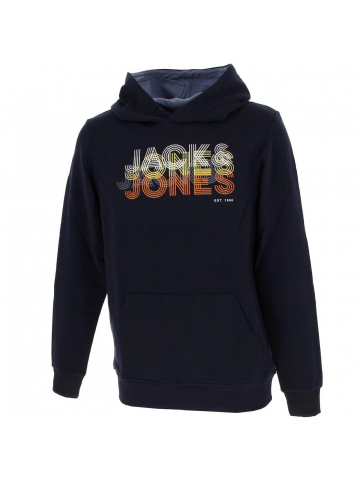 Sweat à capuche power logo bleu garçon - Jack & Jones