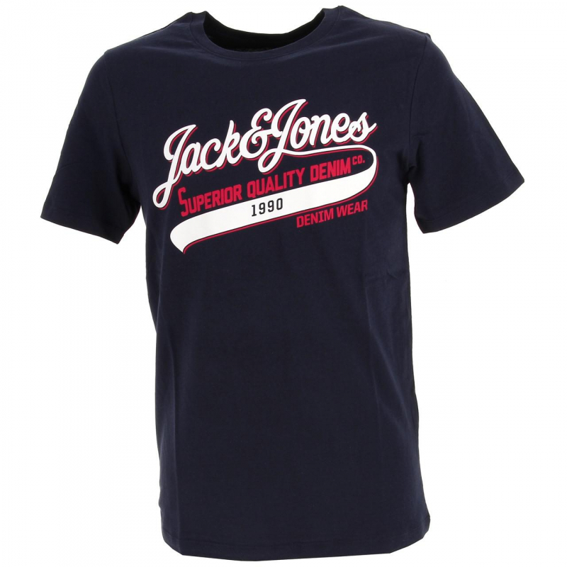 T-shirt logo 1990 bleu marine homme - Jack & Jones