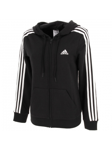 Sweat à capuche 3 bandes noir femme -Adidas