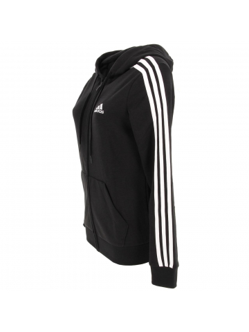 Sweat à capuche 3 bandes noir femme -Adidas