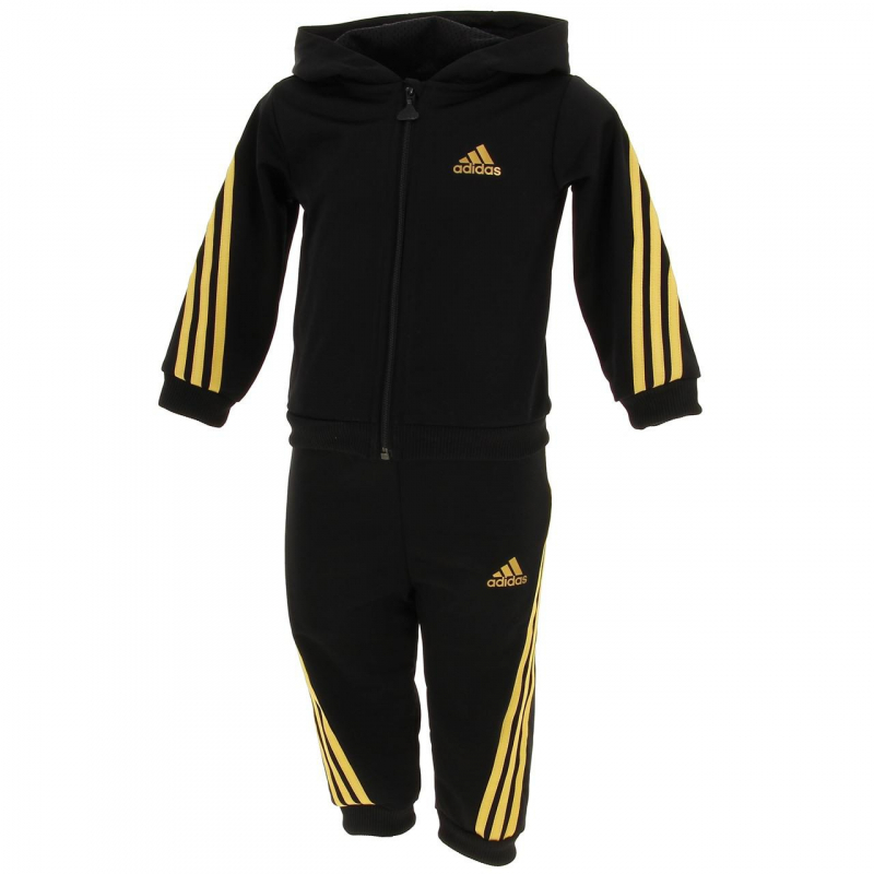 Survêtement sport sweat pant noir/jaune enfant - Adidas