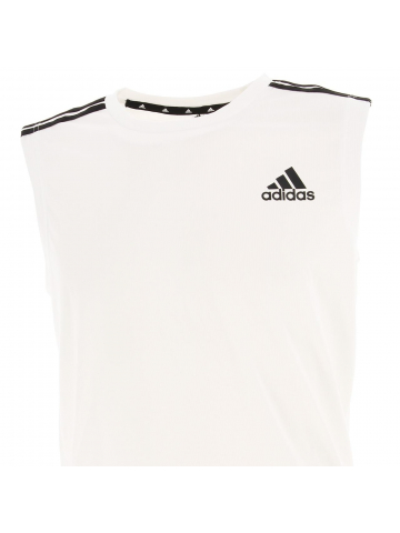 Débardeur sport 3 bandes blanc homme Adidas wimod