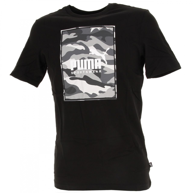 T-shirt box logo camo noir homme - Puma