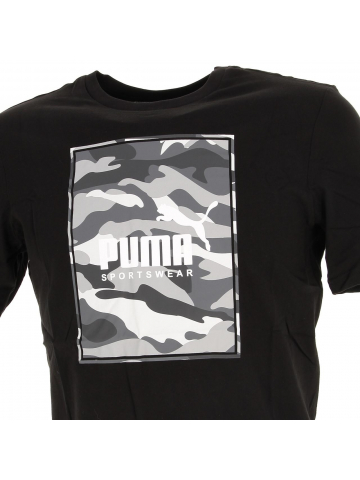 T-shirt box logo camo noir homme - Puma