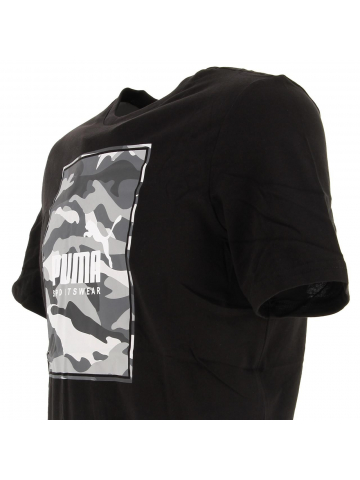 T-shirt box logo camo noir homme - Puma