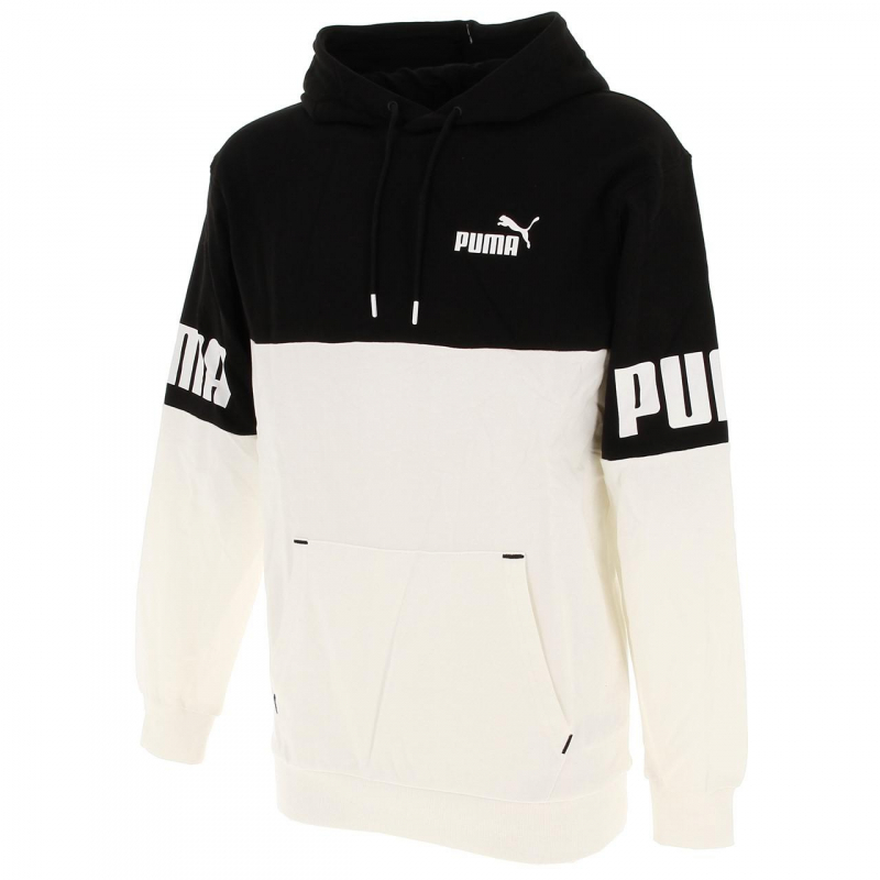 Sweat à capuche colorblock blanc homme - Puma