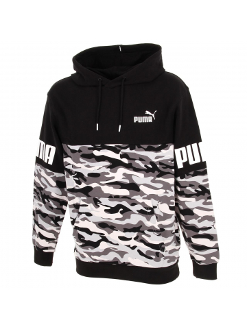 Sweat à capuche power camo noir homme - Puma