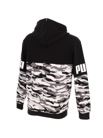 Sweat à capuche power camo noir homme - Puma