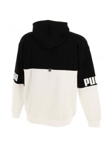 Sweat à capuche zippé power noir/blanc enfant - Puma