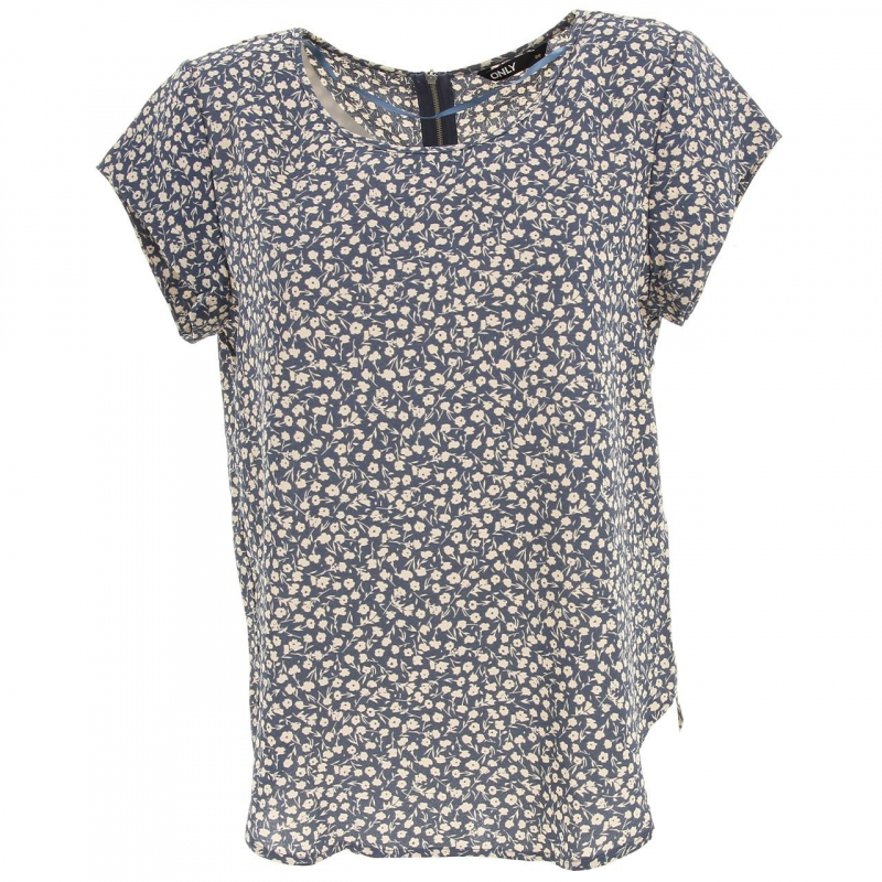 T-shirt vic fleurs tonal bleu femme - Only