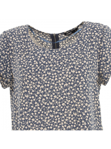 T-shirt vic fleurs tonal bleu femme - Only