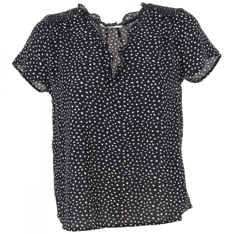 T-shirt top sonja dots bleu marine femme - Only