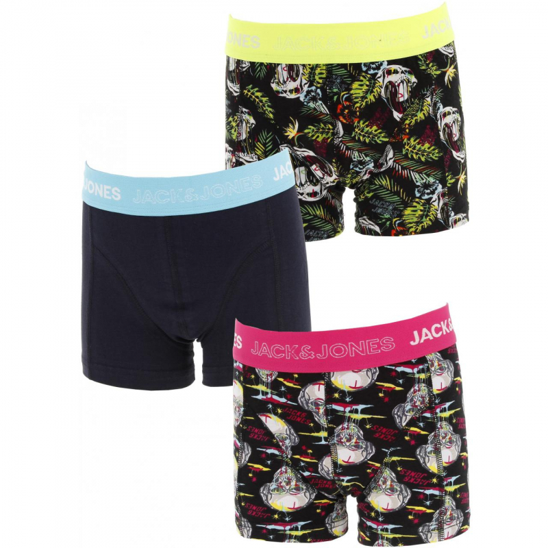 Pack 3 boxers skull multicolore garçon - Jack & Jones