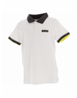 Polo art bicolore blanc garçon - Teddy Smith
