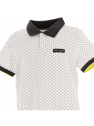 Polo art bicolore blanc garçon - Teddy Smith