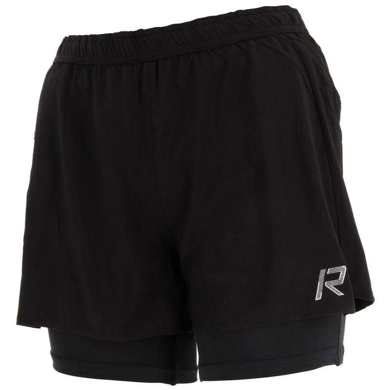 Short de running 2 en 1 malaha noir femme - Rukka