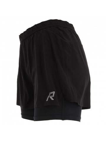 Short de running 2 en 1 malaha noir femme - Rukka