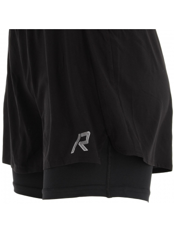 Short de running 2 en 1 malaha noir femme - Rukka