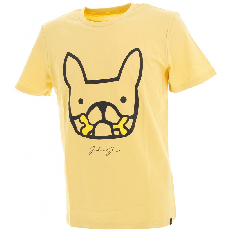 T-shirt mate dog jaune homme - Jack & Jones