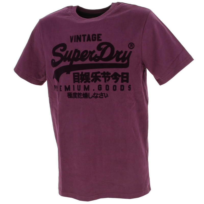 T-shirt vl tonal aubergine homme - Superdry
