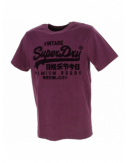 T-shirt vl tonal aubergine homme - Superdry