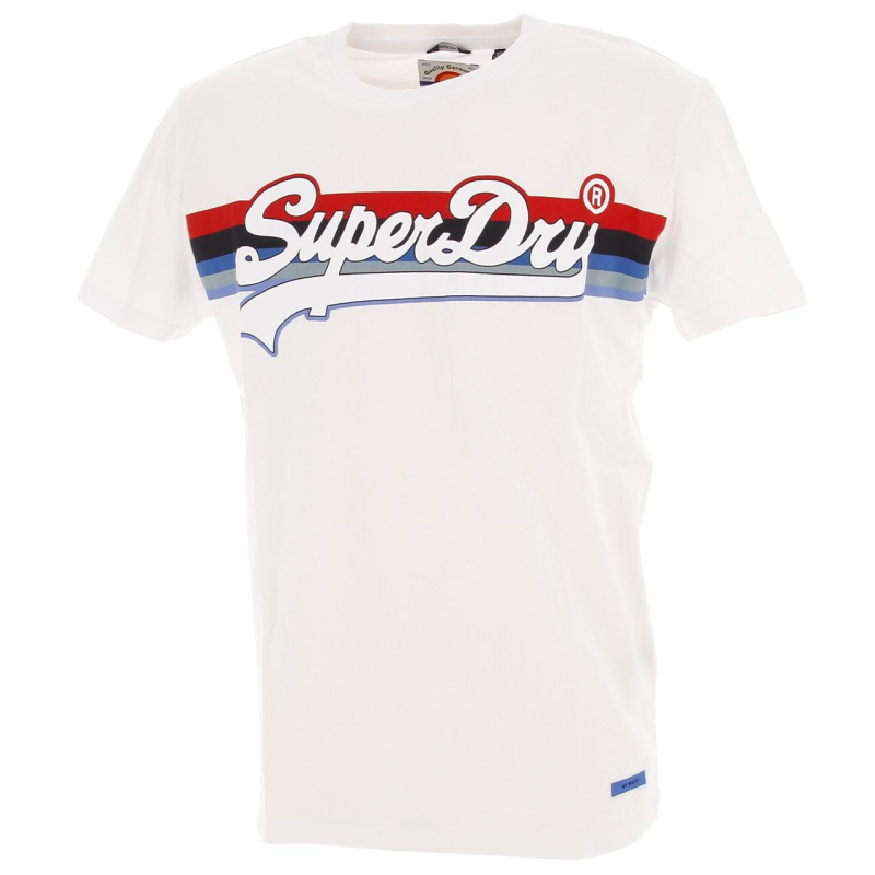 T-shirt cali stripes blanc homme - Superdry