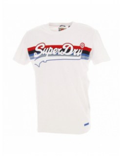 T-shirt cali stripes blanc homme - Superdry