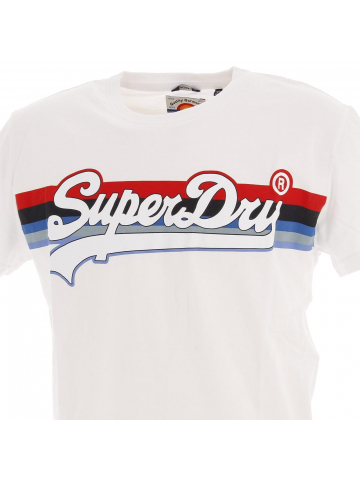 T-shirt cali stripes blanc homme - Superdry