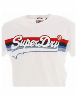 T-shirt cali stripes blanc homme - Superdry