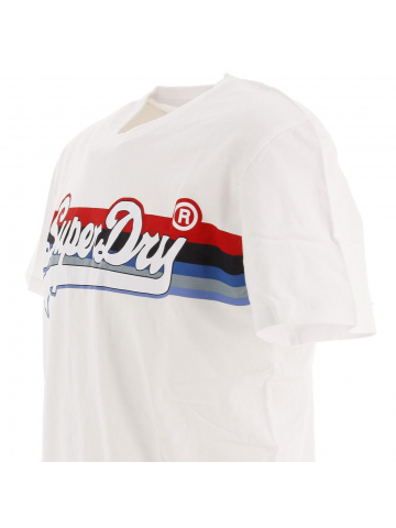 T-shirt cali stripes blanc homme - Superdry