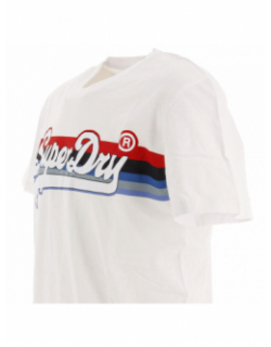T-shirt cali stripes blanc homme - Superdry