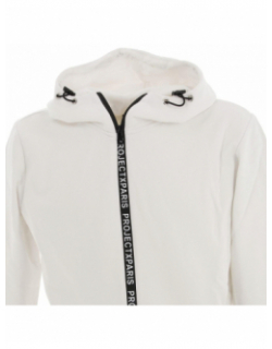 Sweat à capuche zippé logo blanc homme - Project X Paris