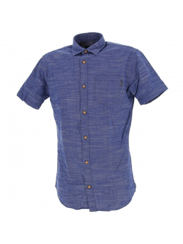 Chemise manches courtes slub bleu homme - Jack & Jones