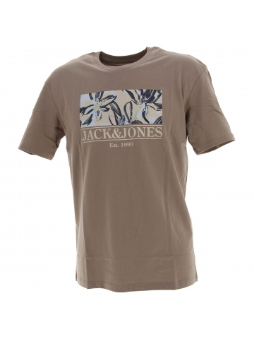 T-shirt flower branding marron homme - Jack & Jones