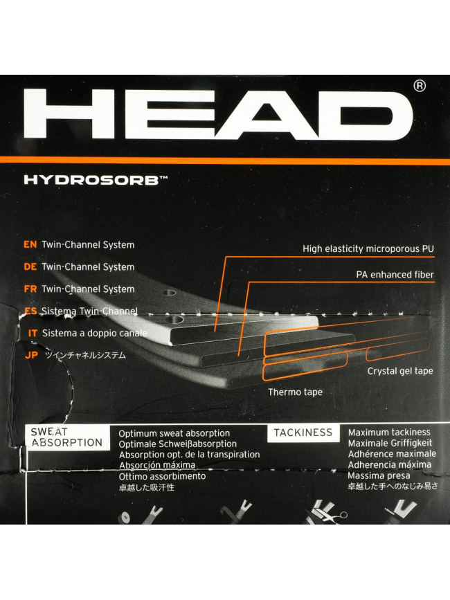 Grip de remplacement hydrosorb pro noir - Head