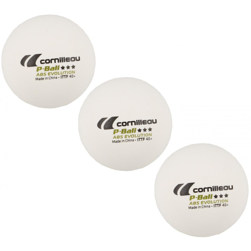 Pack 3 balles de tennis de table blanc - Cornilleau