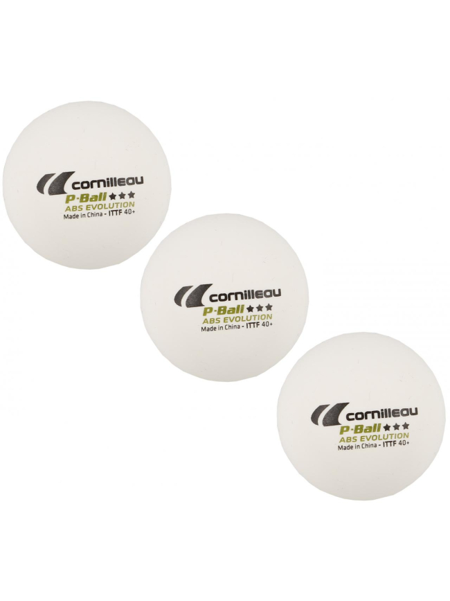 Pack 3 balles de tennis de table blanc - Cornilleau